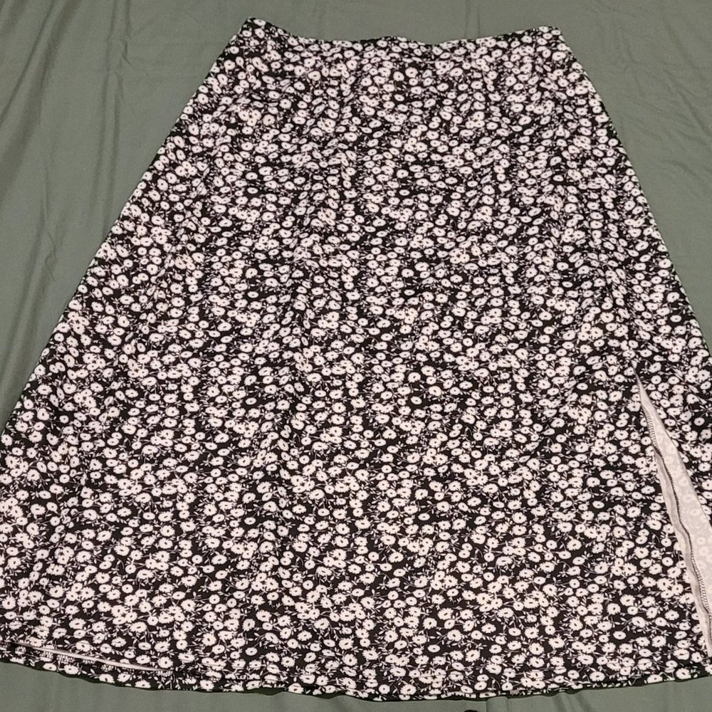 Flower print maxi skirt